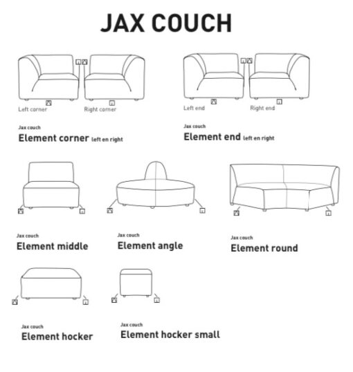 HKLIVING Jax Sofa - Sneak Light Grey - Afbeelding 2