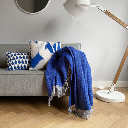 Malagoon Recycled Wool Throw – Rhinestone Blue - Afbeelding 3