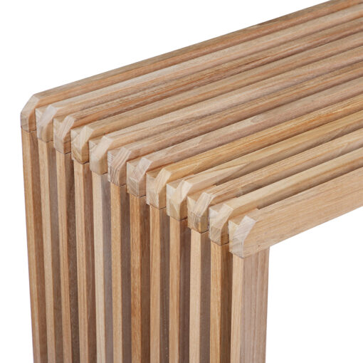HKLIVING Slatted Bench - Teak - Afbeelding 3