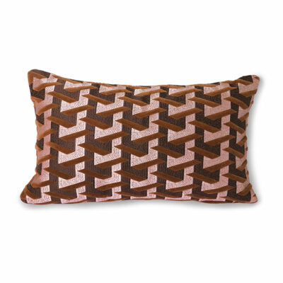 HKLIVING Geometric Cushion - Bordeaux