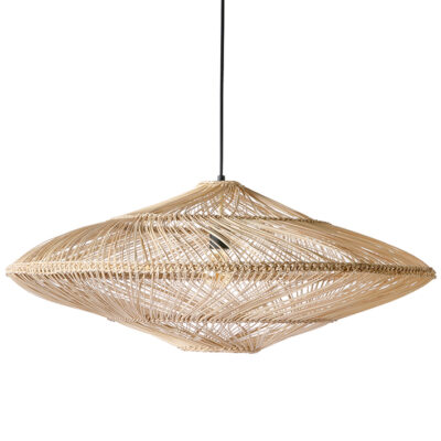 HKLIVING Hanglamp Wicker Oval - Natural