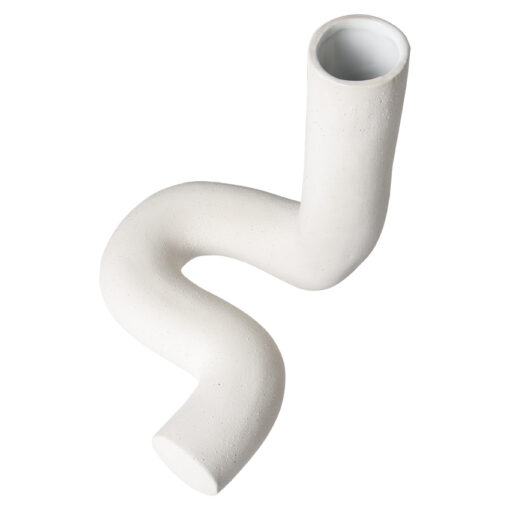 HKLIVING Ceramic Twisted Vase - Matt White - Afbeelding 3