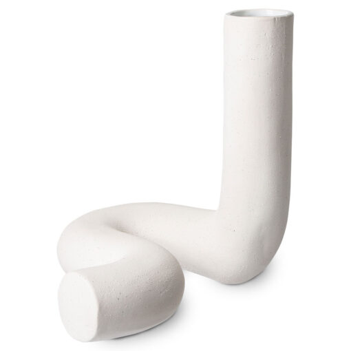 HKLIVING Ceramic Twisted Vase - Matt White