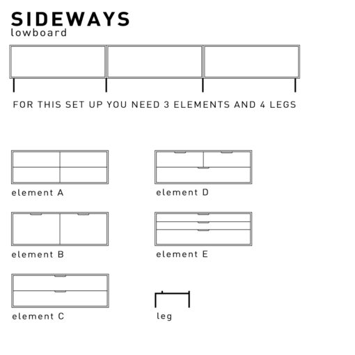 HKLIVING Modular Cabinet - Shelving Element A - Afbeelding 3