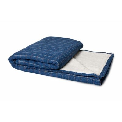 HKLIVING Checkered Sherpa Throw - Blue