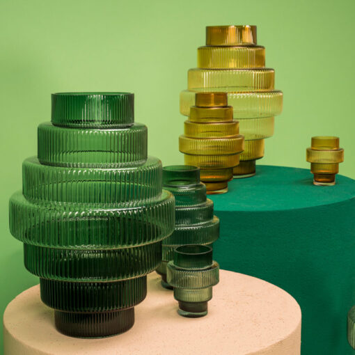 POLSPOTTEN Vase Steps - Groen - Afbeelding 2