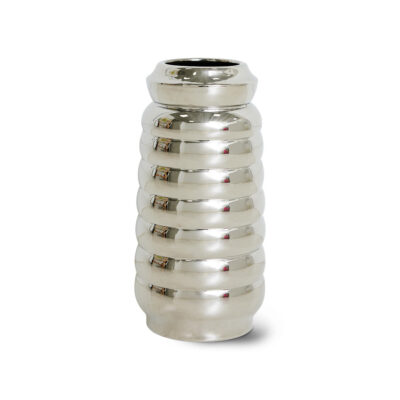 HKLIVING Ceramic Ribble Vase - Chrome