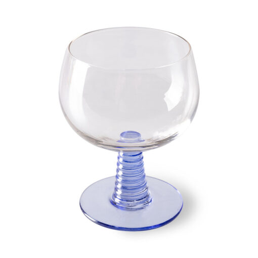 HKLIVING Wine Glass Swirl Low - Blue - Afbeelding 2