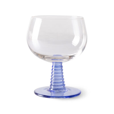 HKLIVING Wine Glass Swirl Low - Blue