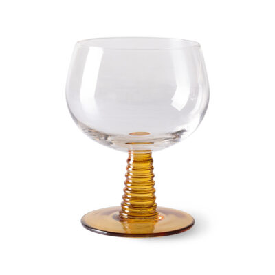 HKLIVING Wine Glass Swirl Low - Ochre