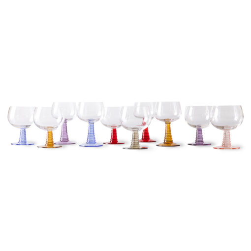 HKLIVING Wine Glass Swirl High - Blue - Afbeelding 5