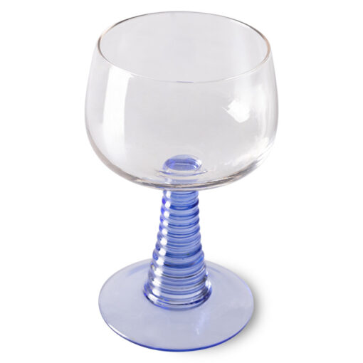 HKLIVING Wine Glass Swirl High - Blue - Afbeelding 2