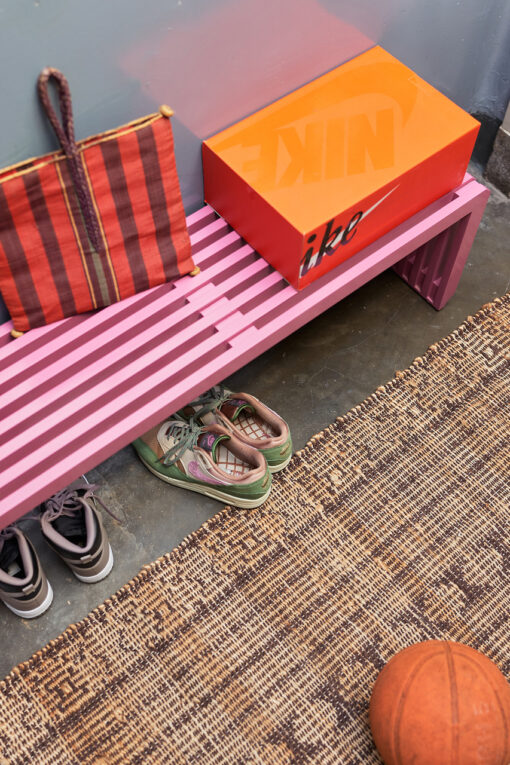 HKLIVING Slatted Bench L - Hot Pink - Afbeelding 6