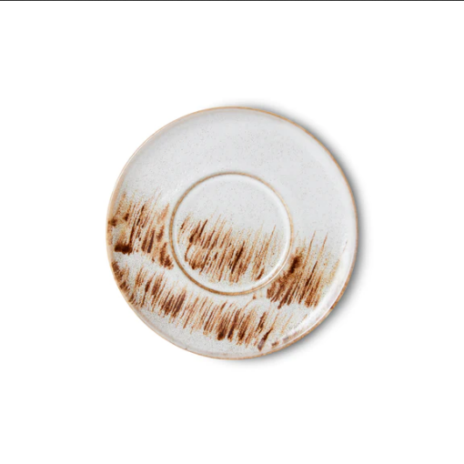 HKLIVING 70’s Ceramics Saucer – White Brown