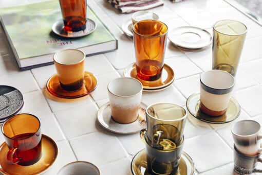 HKLIVING 70’s Glassware Saucer – Amber Brown - Afbeelding 3