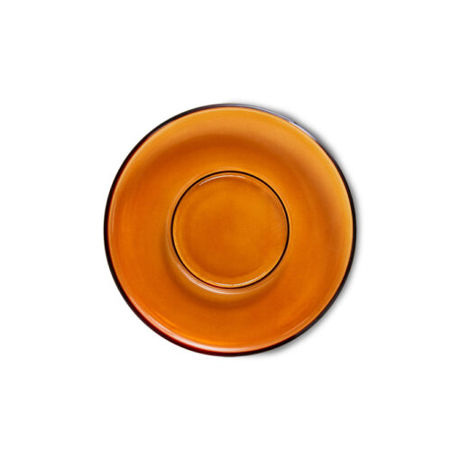 HKliving 70’s Glassware Saucer – Amber Brown