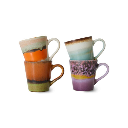 HKLIVING 70's Ceramics Espresso Mugs - Retro