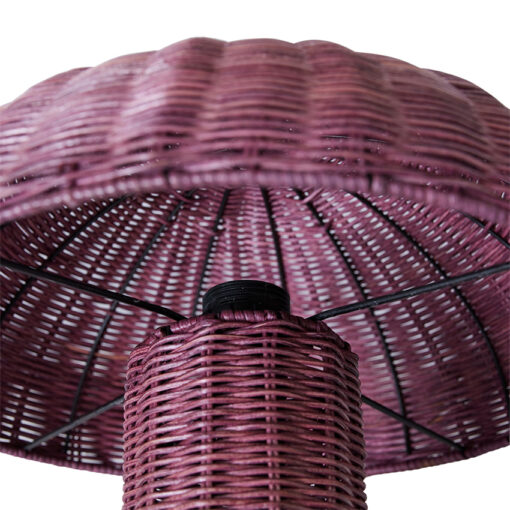 HKLIVING Rattan Table Lamp - Burgundy - Afbeelding 2