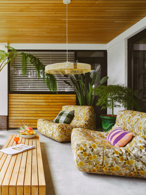 HKLIVING Striped Velvet Kussen - Midsummer - Afbeelding 5