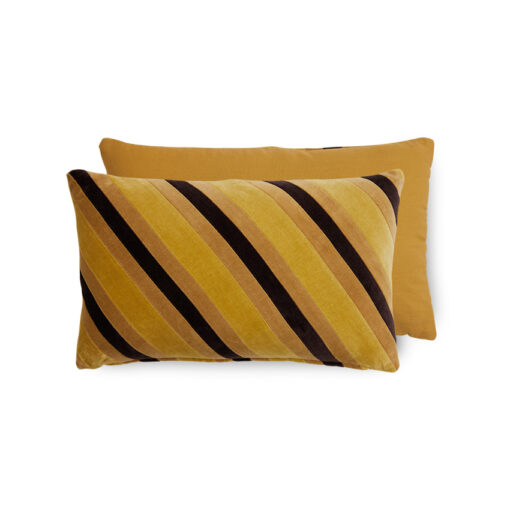 HKLIVING Striped Velvet Kussen - Honey