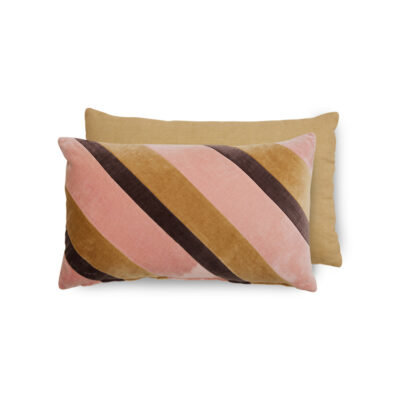 HKliving Striped Velvet Kussen - Sunkissed