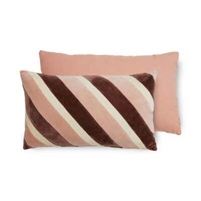 HKliving Striped Velvet Kussen - Rose