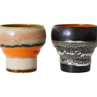 De HKliving 70’s Ceramics Lungo Mugs - Basalt