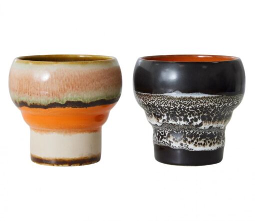 De HKliving 70’s Ceramics Lungo Mugs - Basalt