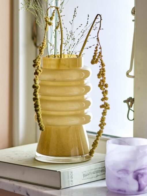 BLOOMINGVILLE Vase Sahara - Yellow Glass - Afbeelding 2
