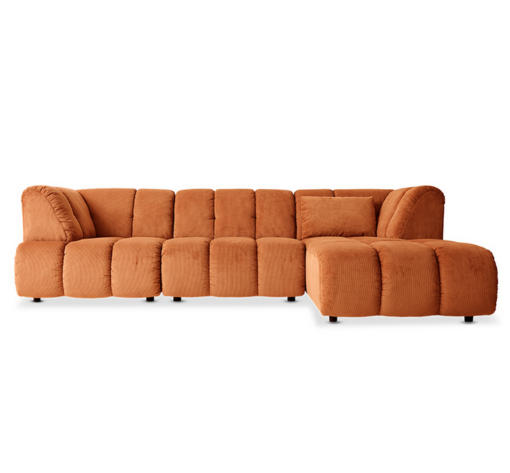 HKLIVING Sofa Wave - Corduroy Rib Dusty Orange - Afbeelding 6
