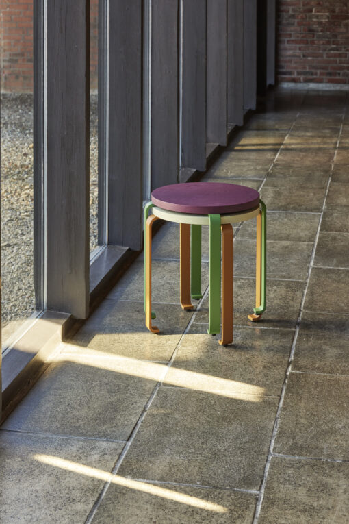 HÜBSCH Stool Smile - Burgundy/Green - Afbeelding 4