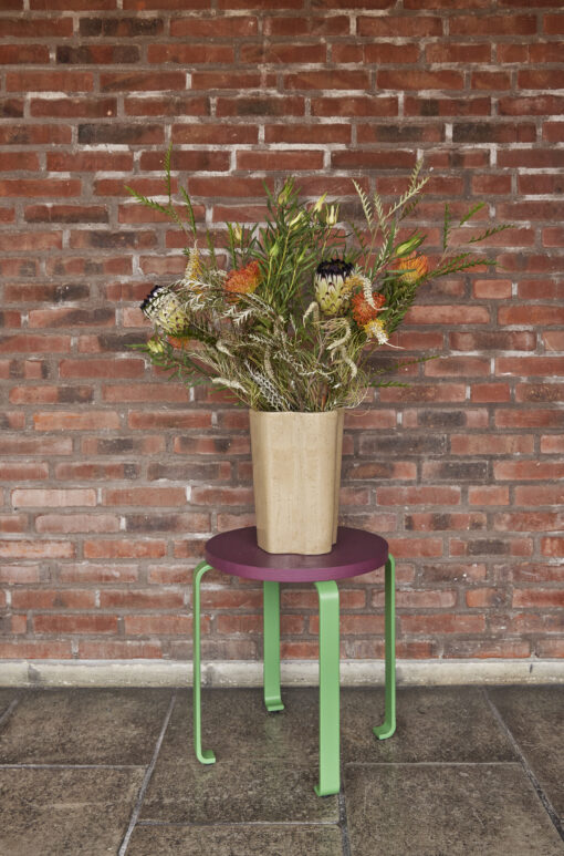HÜBSCH Stool Smile - Burgundy/Green - Afbeelding 6