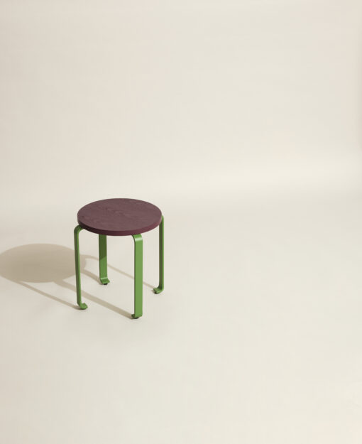 HÜBSCH Stool Smile - Burgundy/Green - Afbeelding 3