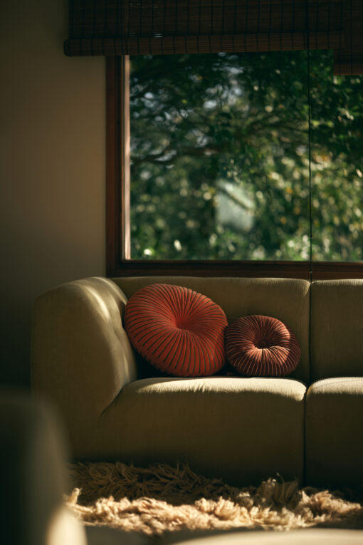 HKLIVING Round Ripple Cushion - Sienna - Afbeelding 4