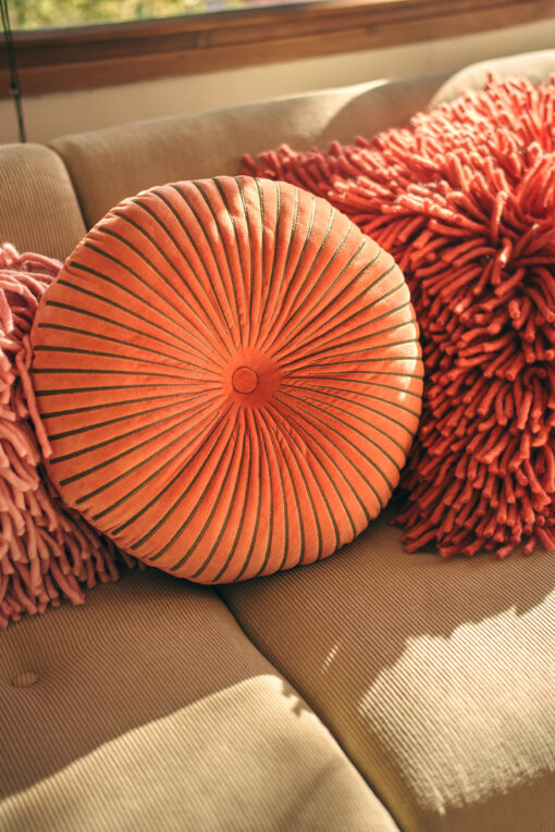 HKLIVING Round Ripple Cushion - Sienna - Afbeelding 5