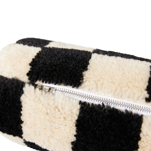 HKLIVING Woolen Bolster Cushion - Black/White - Afbeelding 4