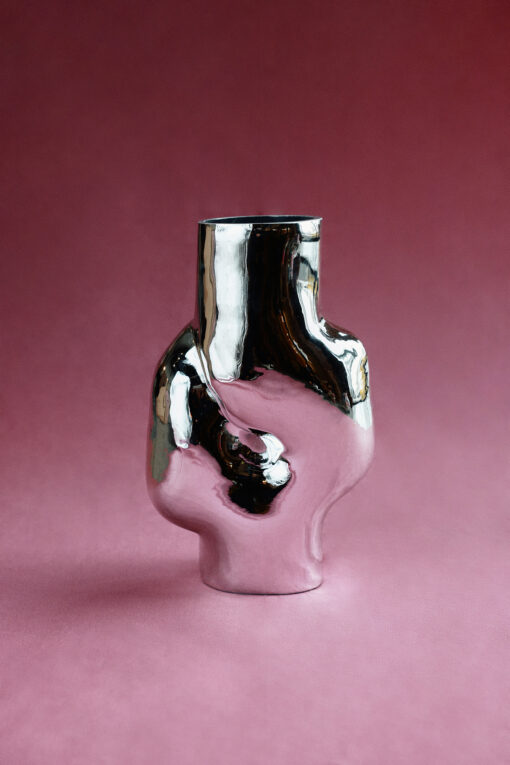 HKLIVING Gleam Glass Vase High - Chrome - Afbeelding 3