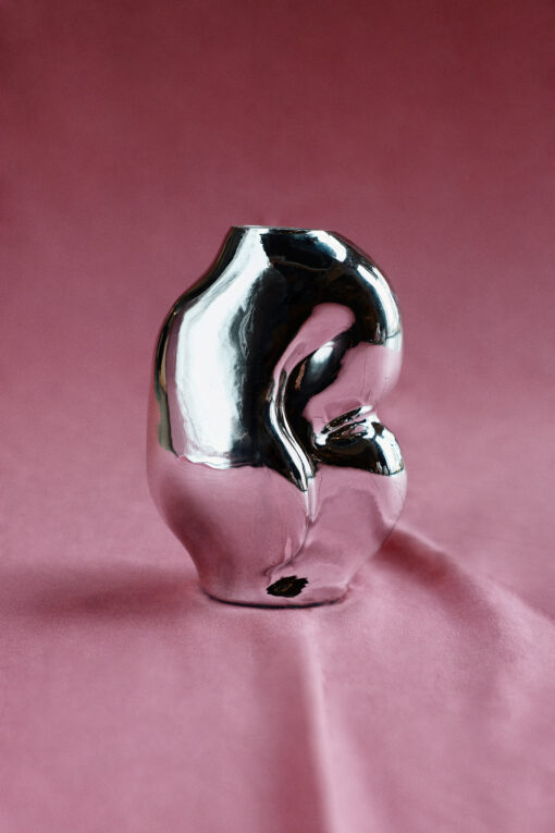 HKLIVING Gleam Glass Vase Small - Chrome - Afbeelding 4