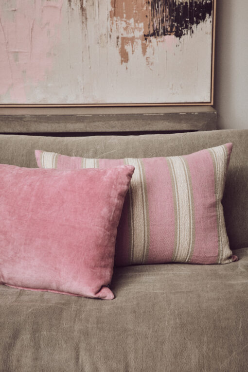 HKLIVING Woven Striped Cushion - Blush - Afbeelding 4