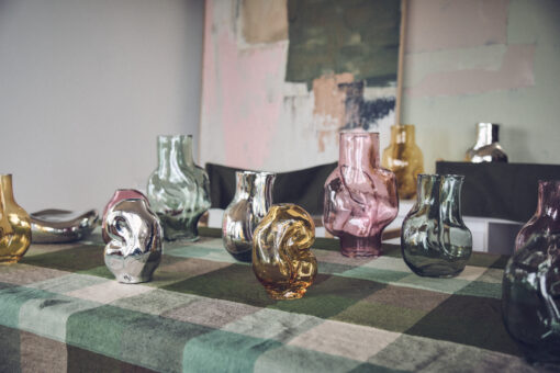 HKLIVING Gleam Glass Vase Small - Chrome - Afbeelding 5