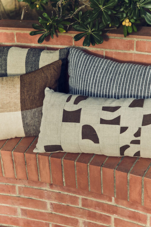 HKLIVING Patched Cushion - Natural - Afbeelding 5