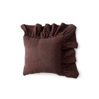 HKLIVING Cushion Ruffle - Chestnut