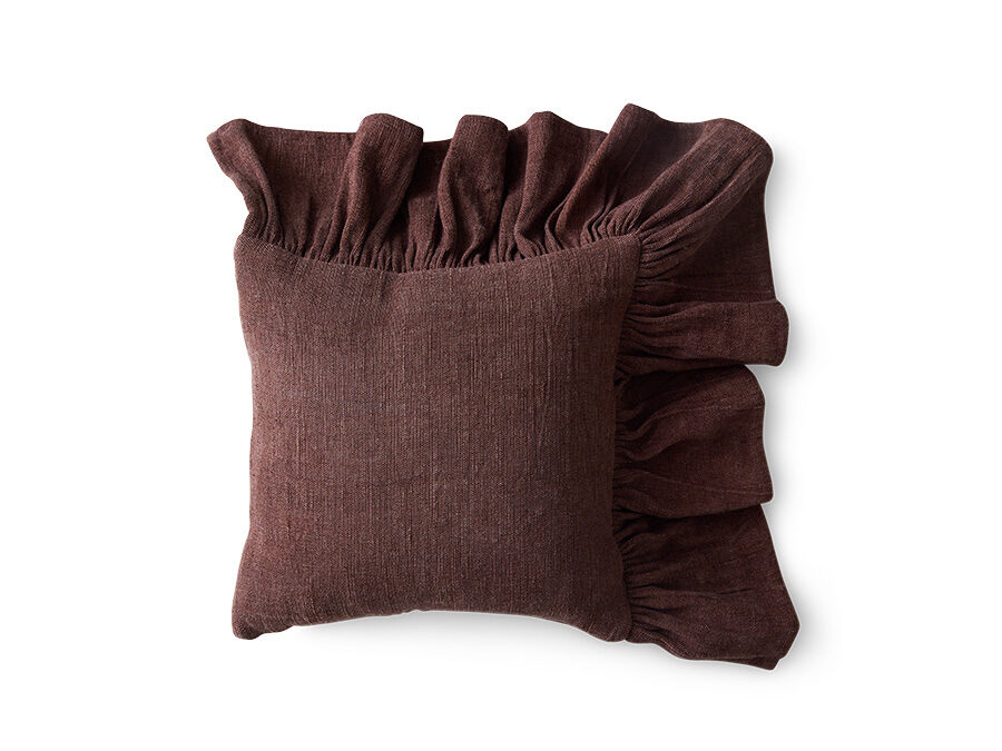 HKLIVING Cushion Ruffle – Chestnut